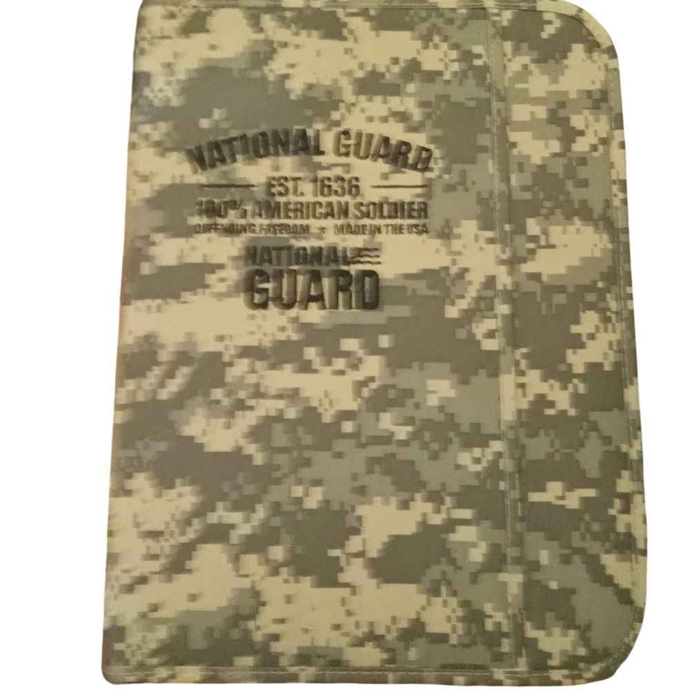 National Guard Digital Camo Zippered Padfolio Organizer Tactical ACU Portfolio